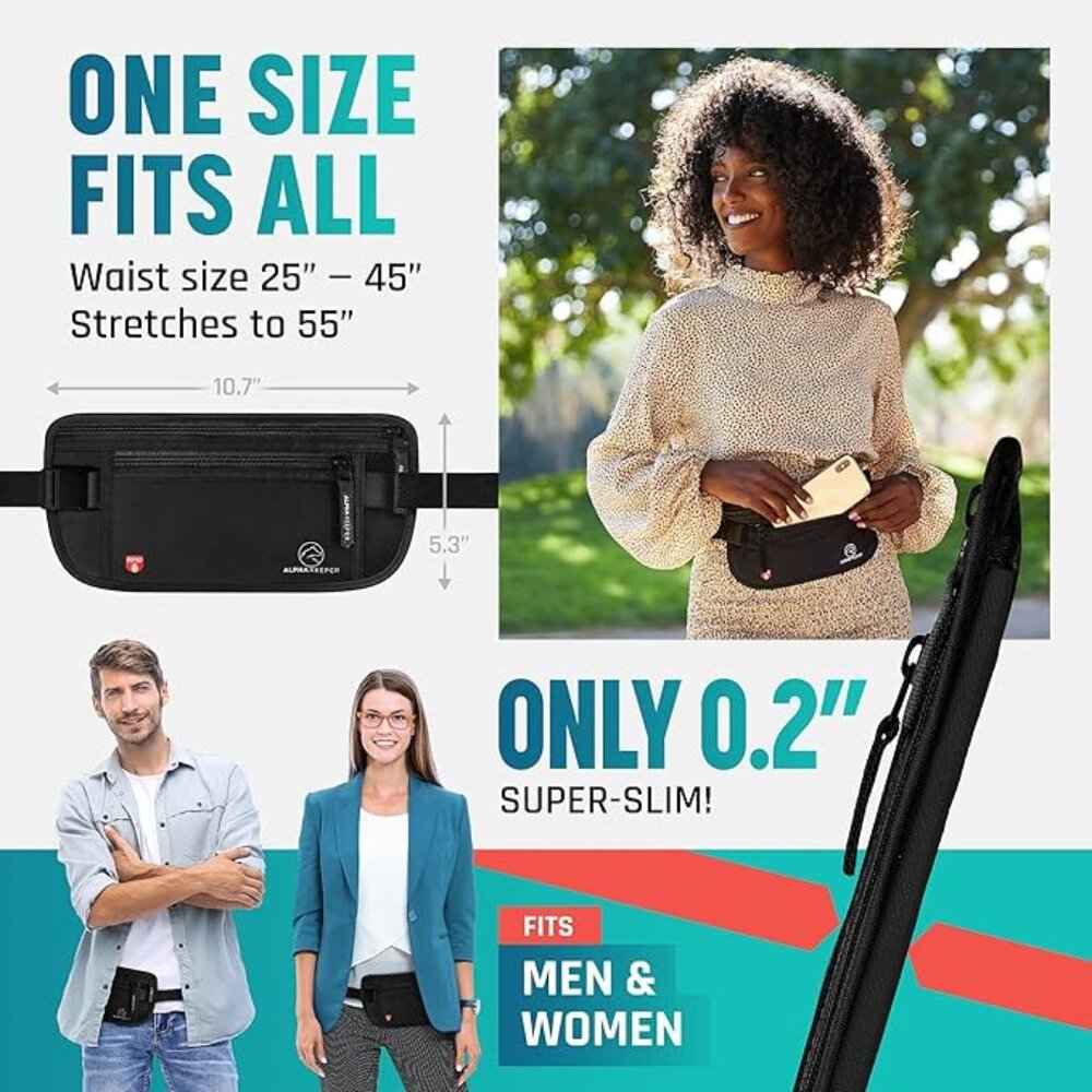 Hidden Money Belt for Travel for Men